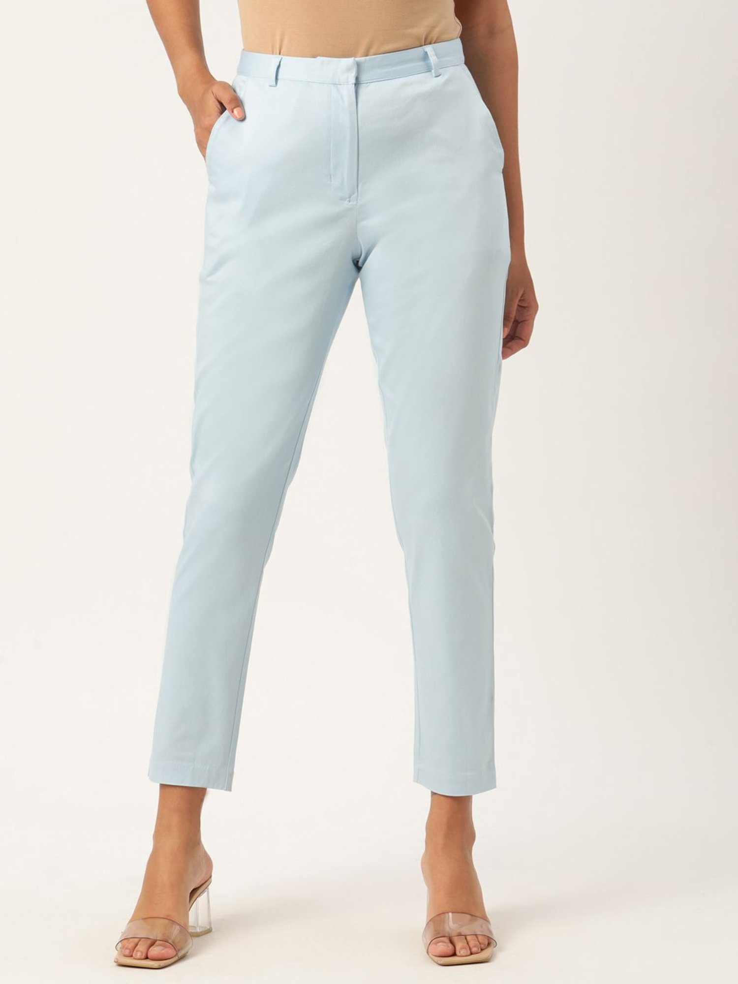 Rooted Blue Mid Rise Trousers