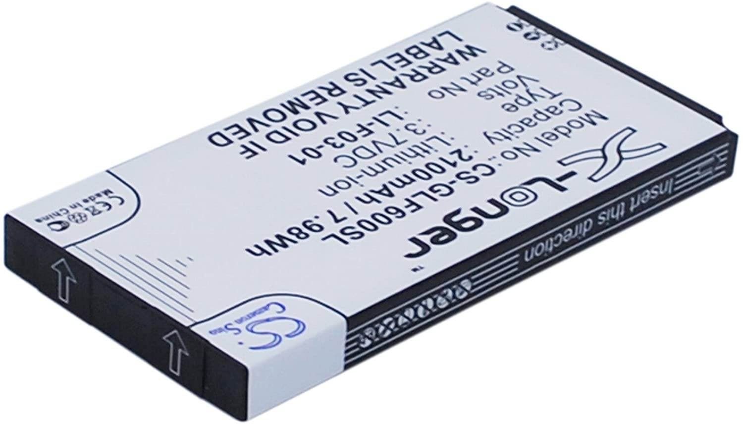 Replacement GPS Navigation Battery Part No.LI-F03-01 for Golf Buddy DSC-GB600, GB3-PT4, Platinum 4, PT4,2100mAh Li-ion