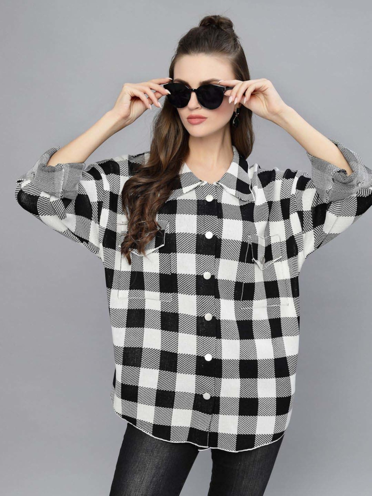 Mafadeny White & Black Chequered Shirt