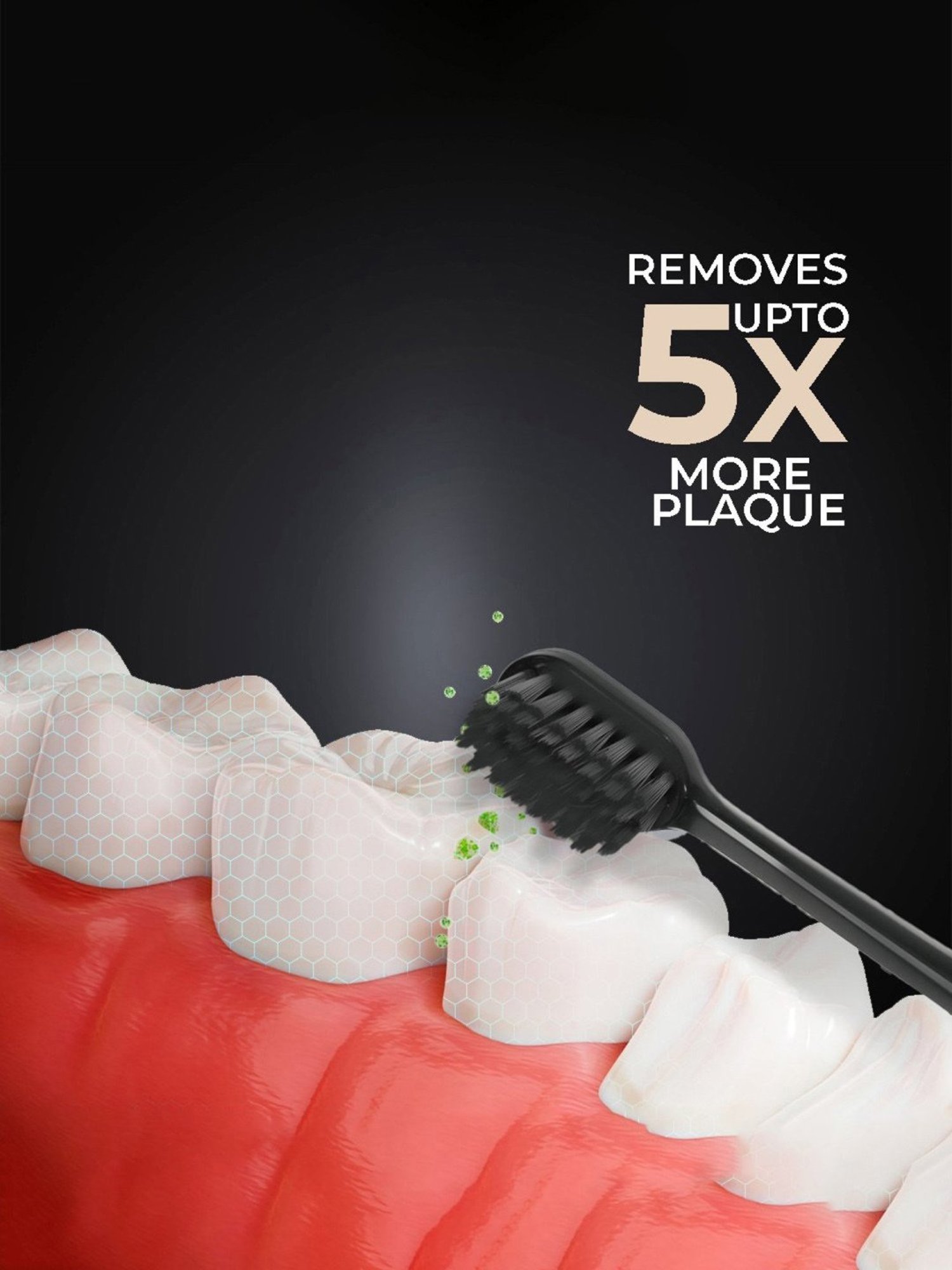 Winston Sonic Electric Toothbrush with Charcoal Bristles AAA Battery Operated (Black)