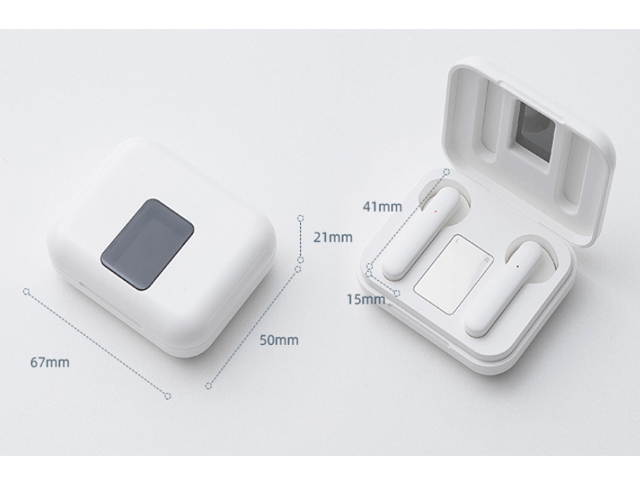 Hilinston Smart Bluetooth 5.0 Headset Smart Noise Reduction Wireless Digital Display LED Touch Semi-in-ear Headset 9H Battery Life HD call Wireless Sports Headset,Black,BE02