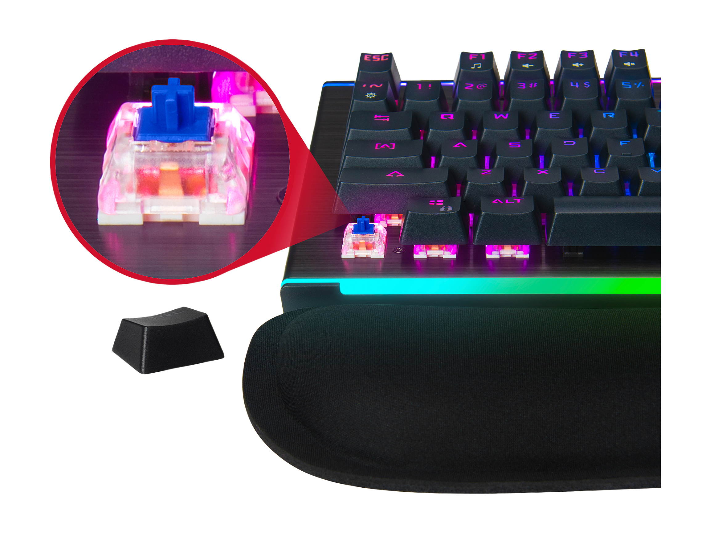 Rosewill Mechanical Gaming Keyboard, 19 RGB Backlit Modes, Dynamic Customizable Rim Backlights, Blue Switches - NEON K75 V2