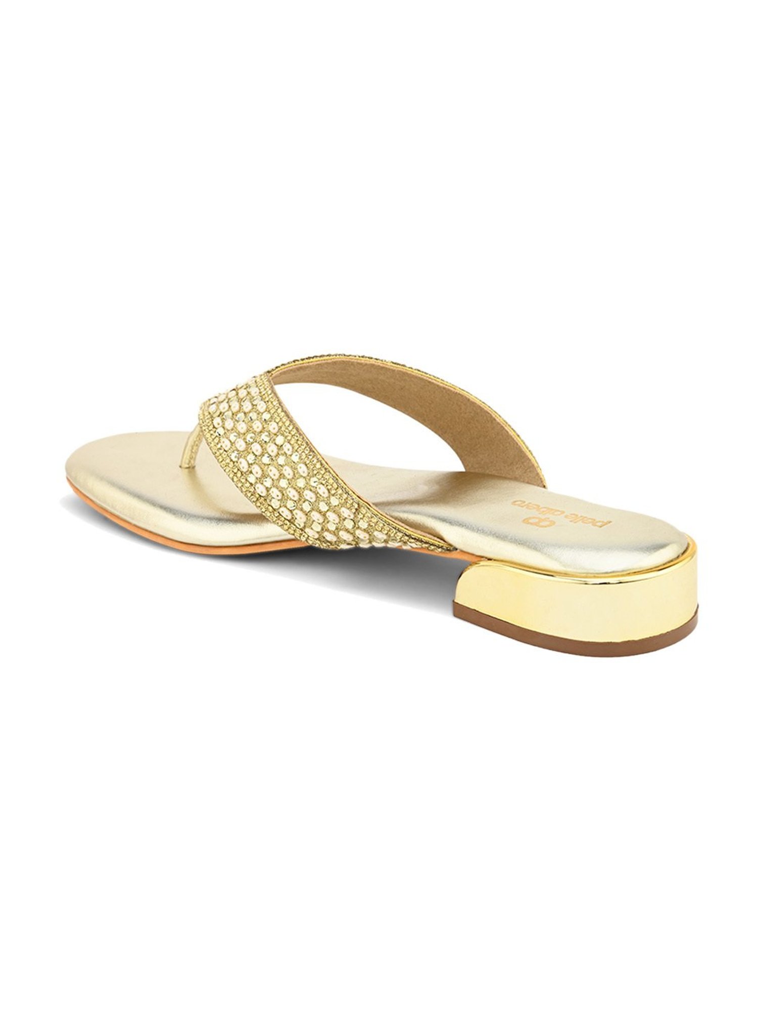 Pelle Albero Women's Gold Thong Sandals