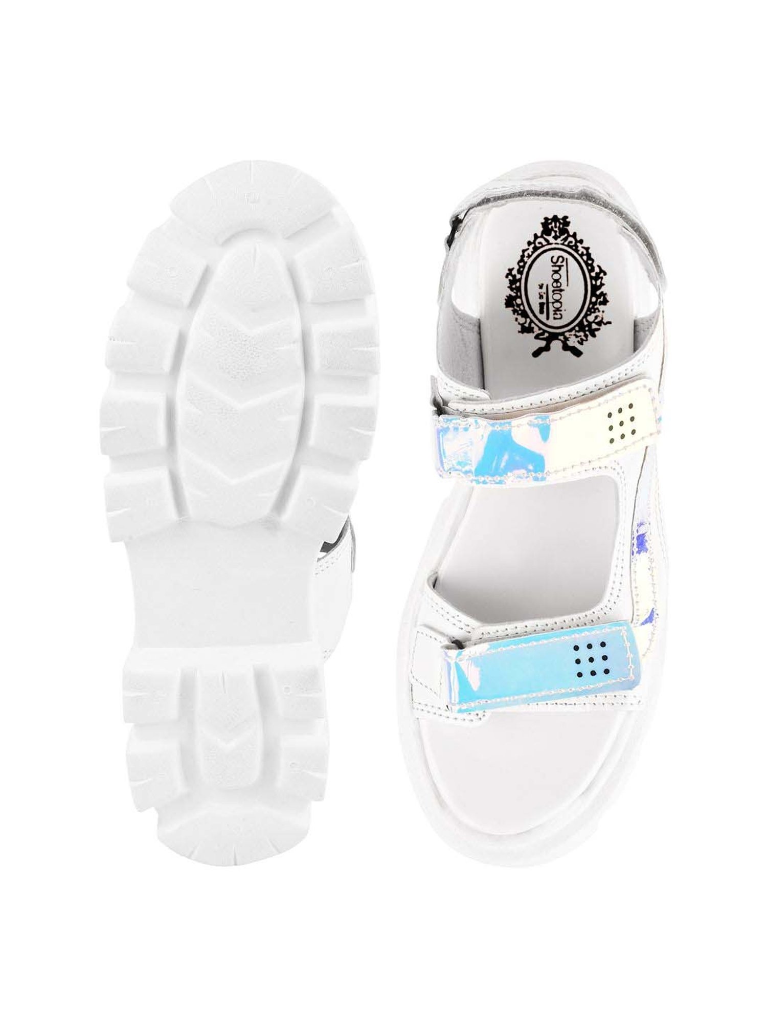 Shoetopia Kids White Floater Sandals