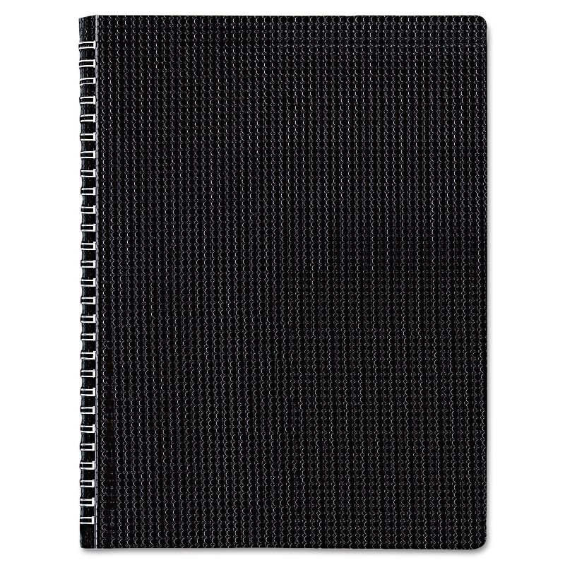 Blueline Poly Cover Notebook 8 1/2 x 11 Ruled Twin Wire Bound Black Cover 80 Sheets B4181