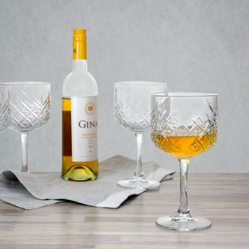 Pasabahce Timeless 4 Piece Glass 17 Ounce Cocktail Glasses