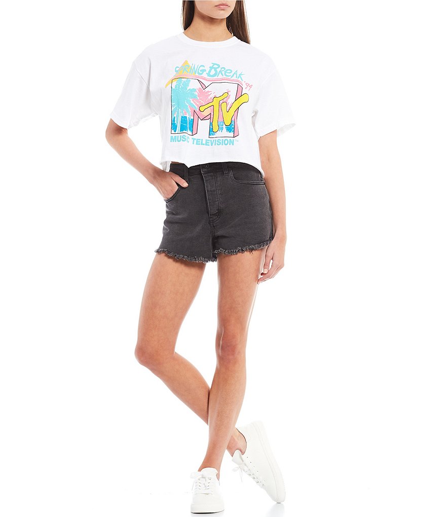 Celebrity Pink High Rise Frayed Hem Shorts