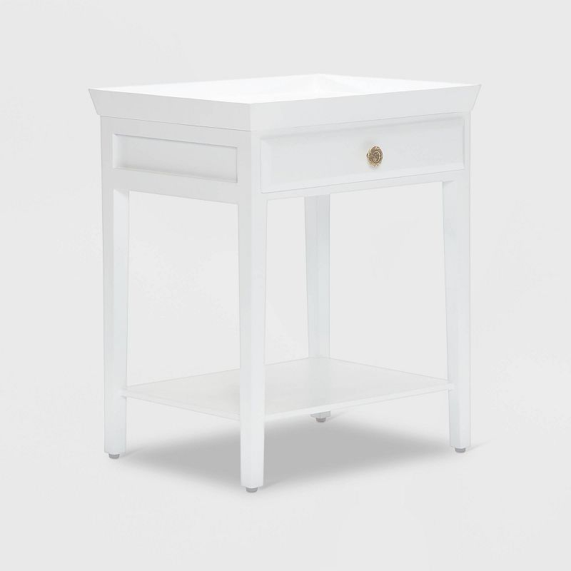 Hampton Side Table with Drawer White - Finch
