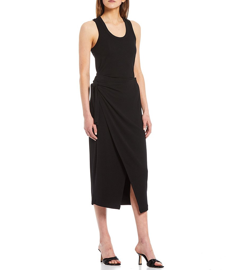 Every Solid Wrap High Rise Midi Skirt