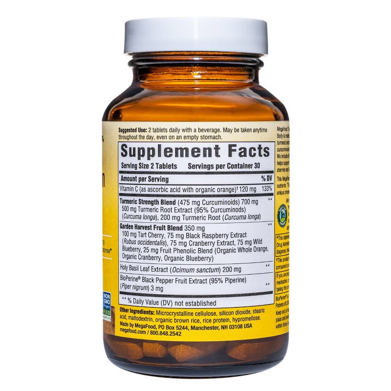 MegaFood Turmeric Strength Whole Body Vegan Tablets - 60ct