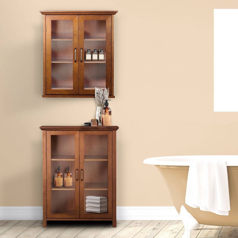 Avery Wall Cabinet Oil Oak Brown - Elegant Home Fashions