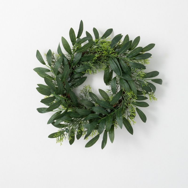 Sullivans Olive & Berry Artificial Mini Wreath 18"H Green