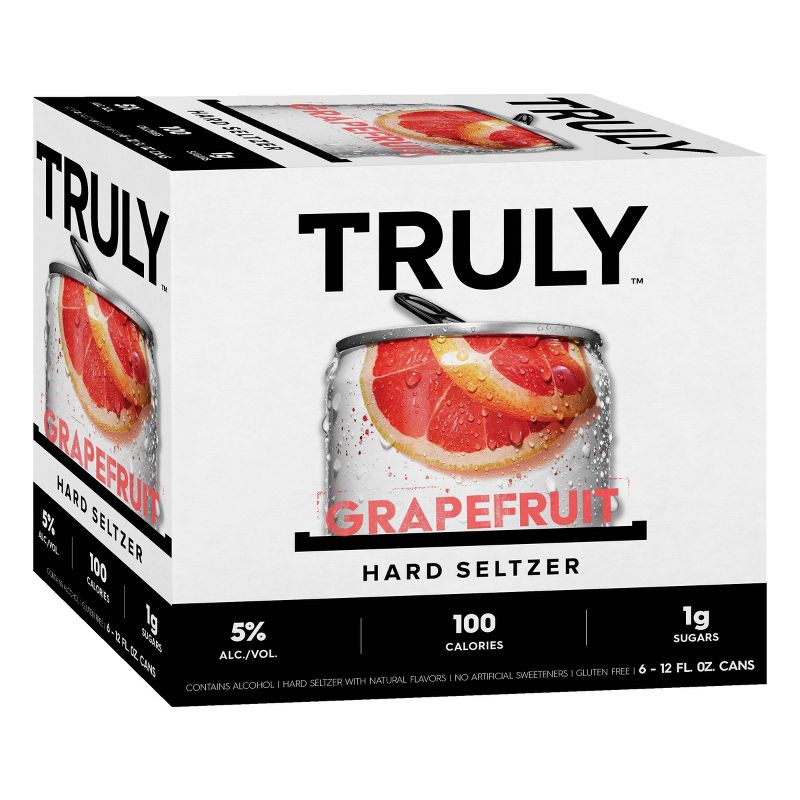 Truly Grapefruit Hard Seltzer - 6pk/12 fl oz Slim Cans