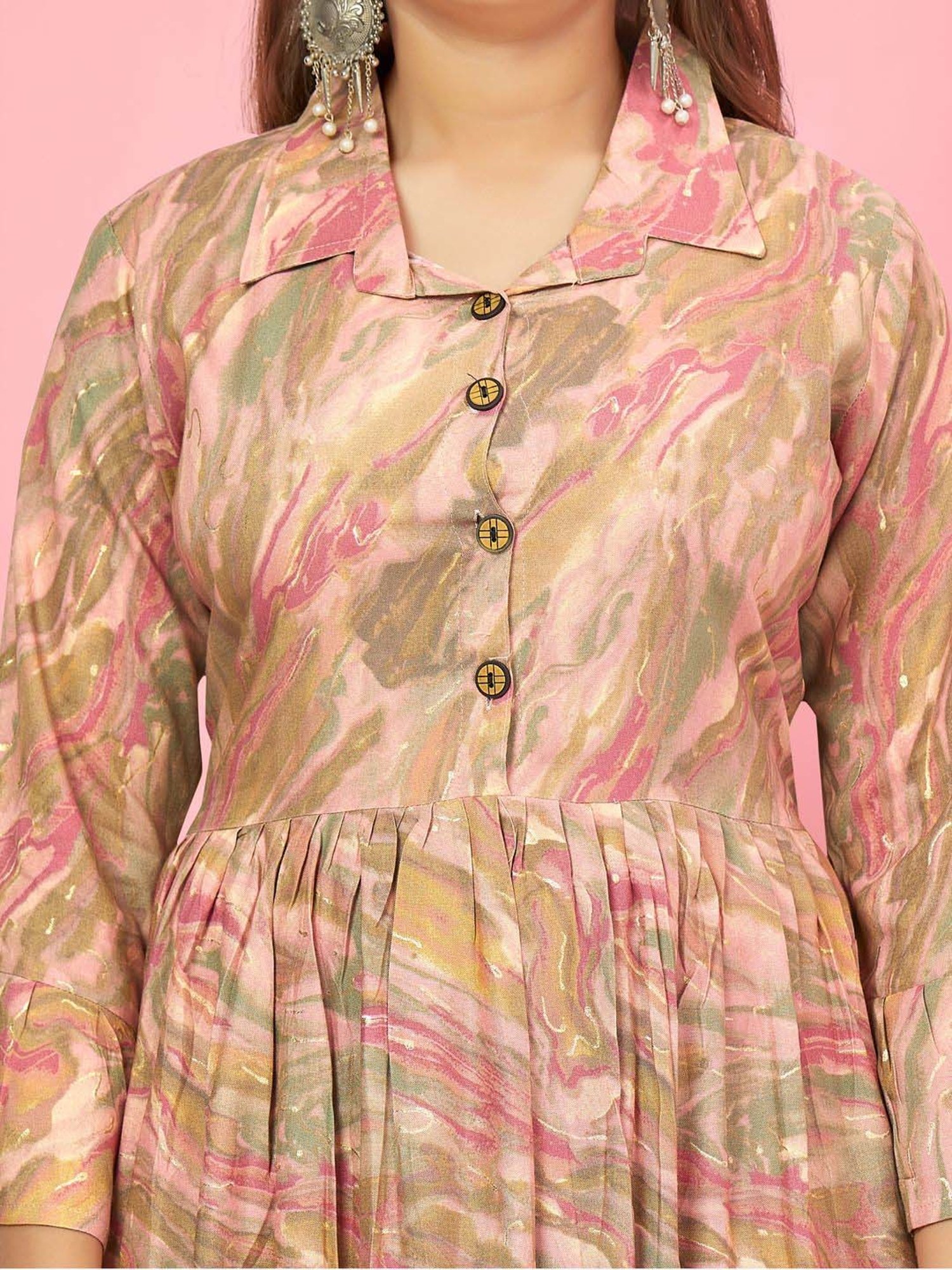 Aarika Kids Pink Printed Kurti