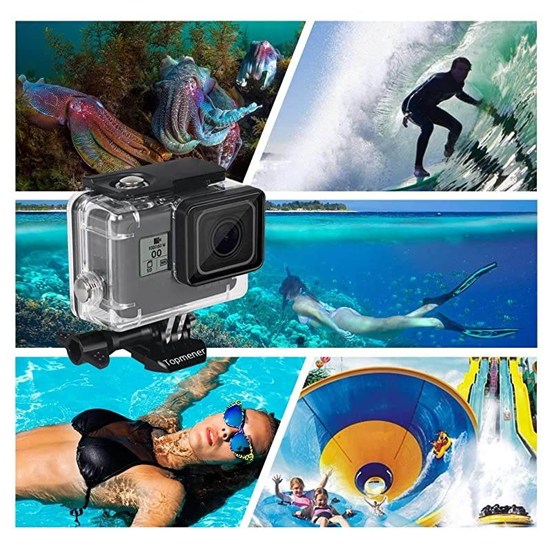 Waterproof Housing Case for GoPro Hero 7 6 5 2018 Black Action Camera Accessories HD Dive Case Underwater Protective Shell Anti-Scratch with Anti-Fog Insert, Thumbscrew and Lens Cap-147ft
