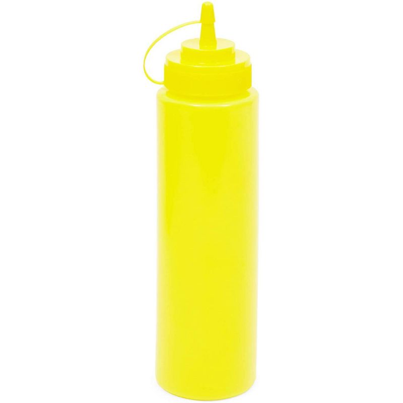 Stockroom Plus 6 Pack Plastic Condiment Squeeze Bottles for Restaurants, Yellow (24 oz)