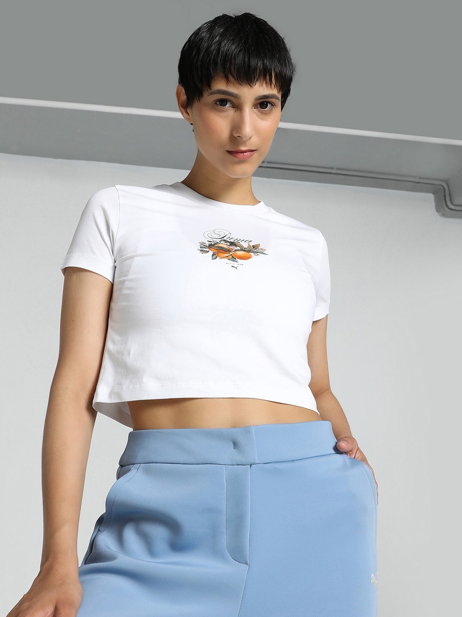 Puma White Printed T-Shirt