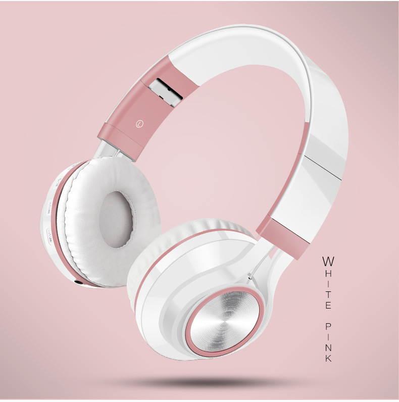 Headphones Telescopic FM Radio Function High Definition Noise Isolation Headsets for Laptop, Mac, iPhone and Most Android Phones Rose Gold and Red RJ-560-RG