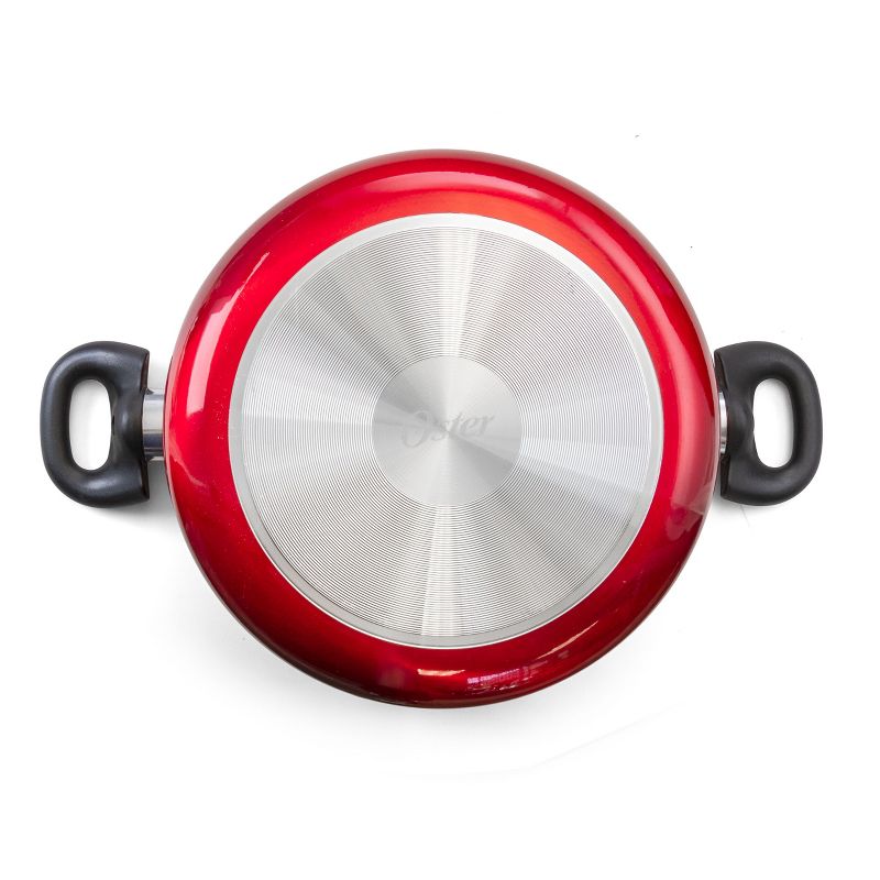 Gibson Oster Merrion 3.2 Quart Nonstick Aluminum Dutch Oven with Glass Lid in Red