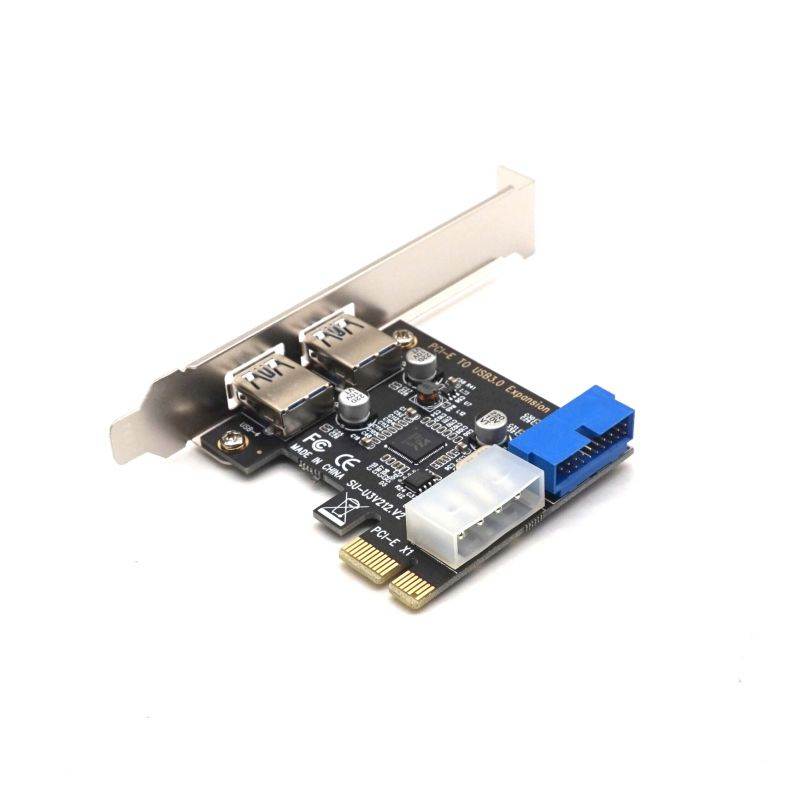 Weastlinks PCIE PCI-E to USB 3.0 Expansion Card External 2 Port USB3.0 + Internal 19pin Header PCIe Card 4pin IDE Power Connector