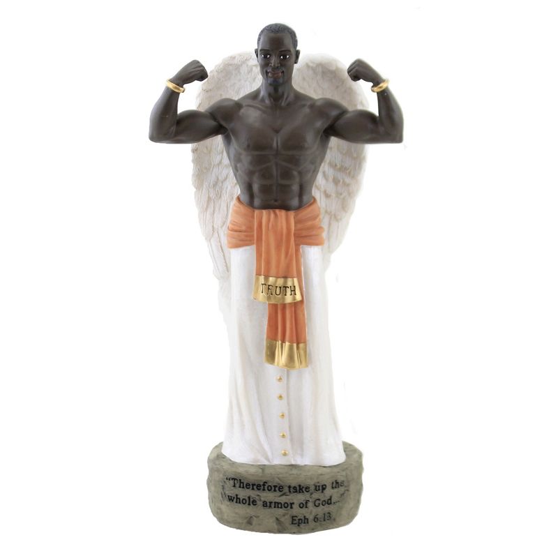 Black Art 9.5" Armor Truth Angel Heavenly Figurine Male  -  Decorative Figurines