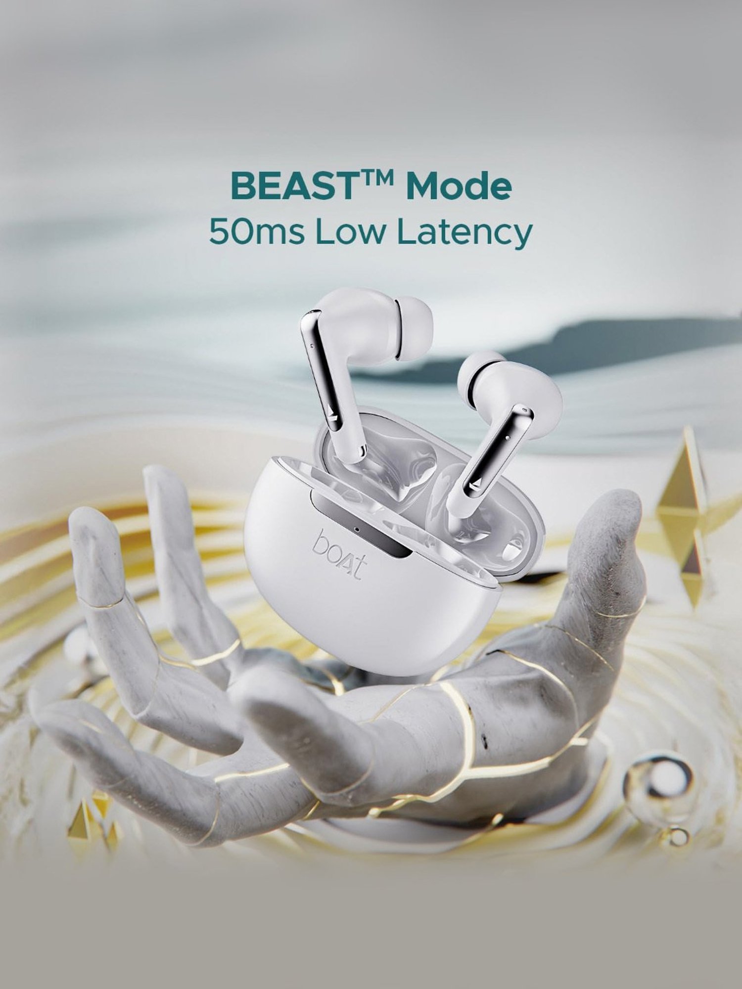 Boat Airdopes 141 ANC In Ear BT Earbuds with 32 dB ANC & 42 Hrs Playback (White, True Wireless)