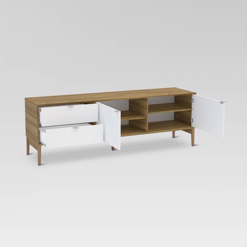 70" Dayton Tv Stand Walnut/White - Chique