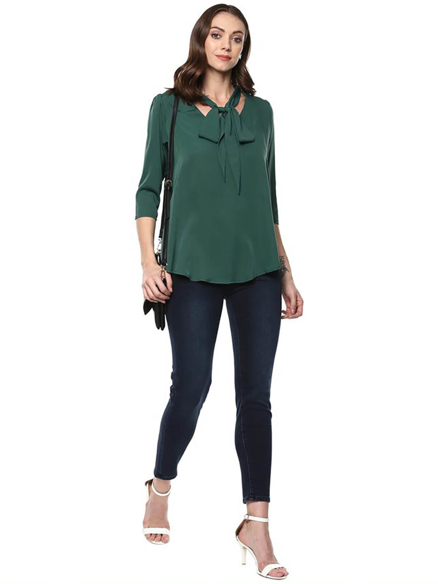 Qurvii Green Regular Fit Top