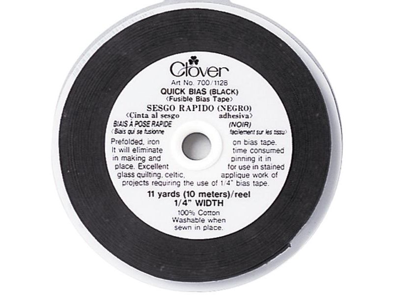 Clover Quick Bias Fusible Bias Tape .25"X11yd-Black