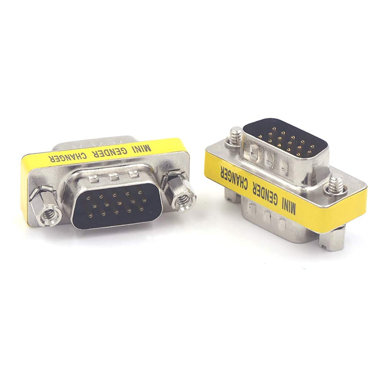 VCE 3-Pack VGA SVGA HD15 Male to Male Mini Gender Changer Coupler Adapter