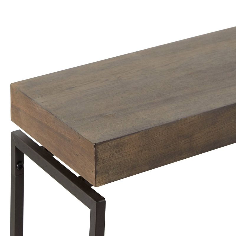 Floating Top Slim Console Table Gunmetal/Wood - Silverwood