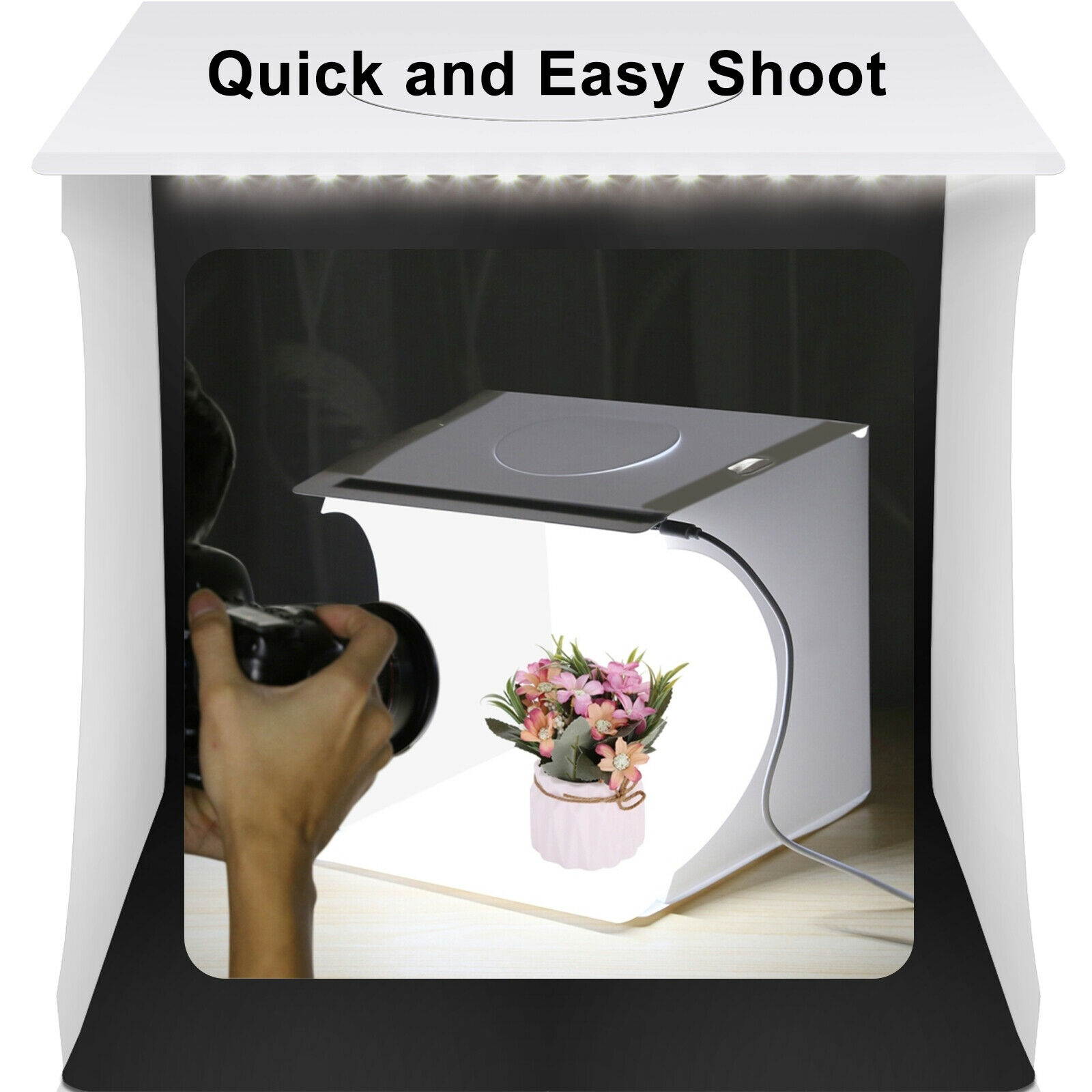 Portable Light Room Photo Photography Lighting Tent Kit Cube Box 6Pcs Backdrops