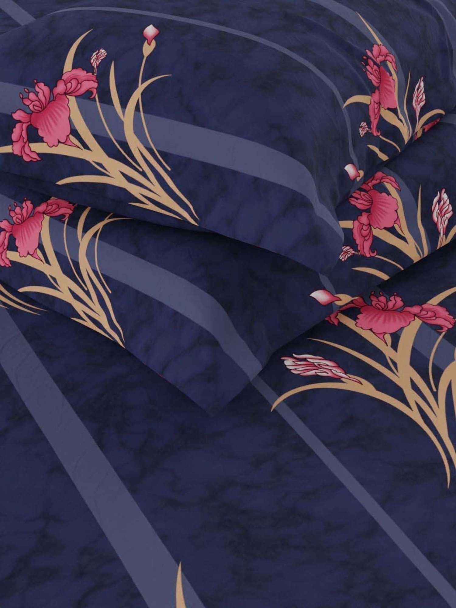 Bianca La-vogue Indigo Microfibre 152 TC Extra Smooth Double Size Bed Sheet with Pillow Cover