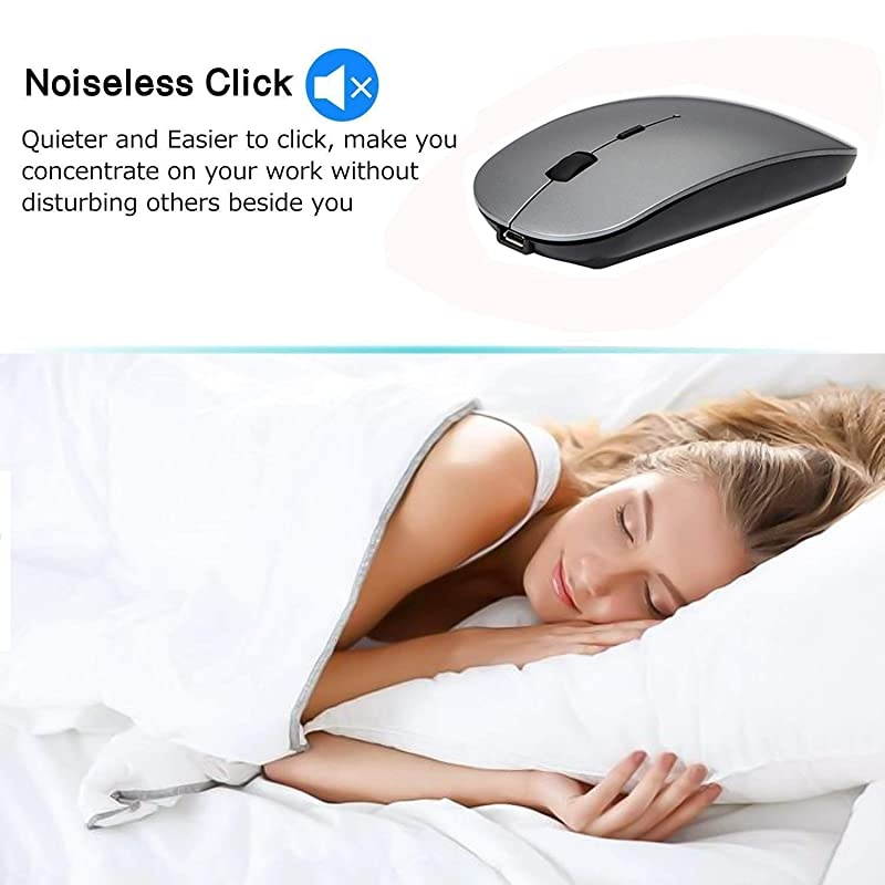 Mouse Rechargeable Wireless Mouse for MacBook ProWireless Mouse for Laptop PC Computer Gray