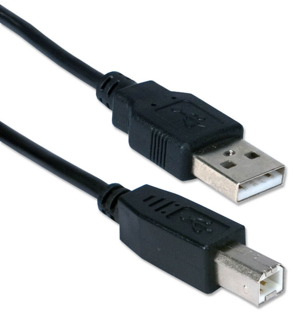 10 Ft USB 2.0 A-Male to B-Male Printer Cable Black