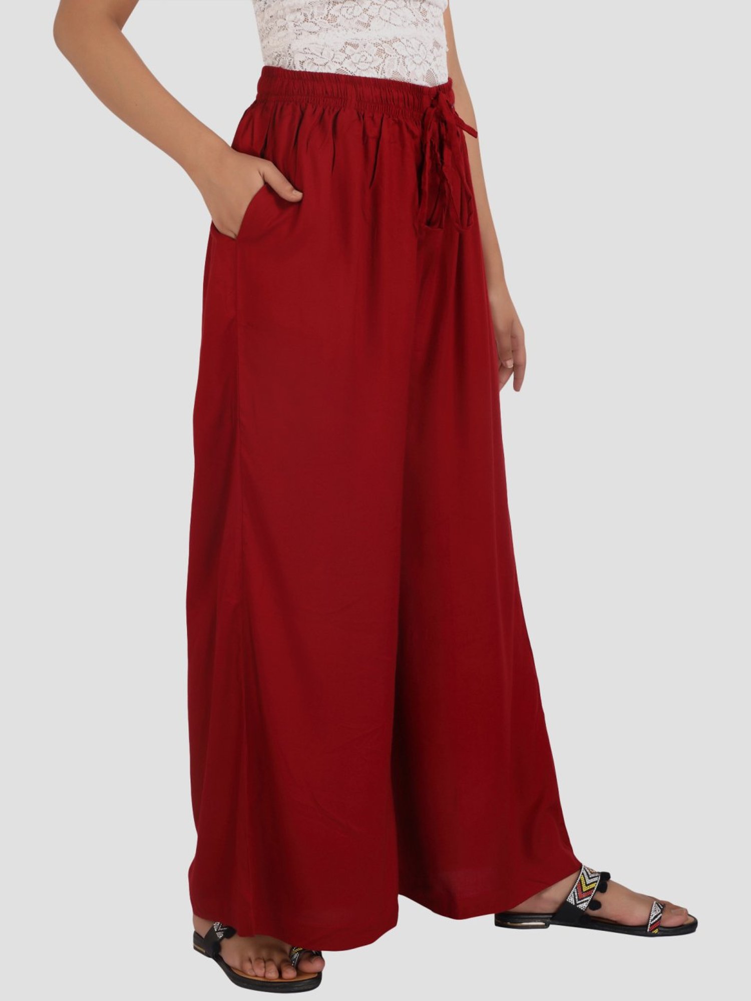 Cotton Culture Maroon Regular fit Palazzos