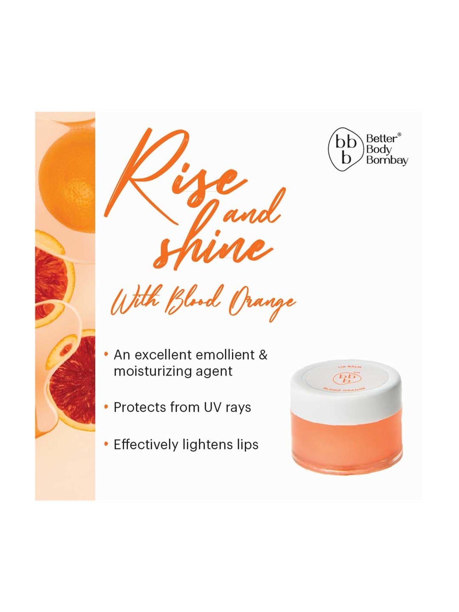 bbb Better Body Bombay Blood Orange Lip Balm - 10 gm