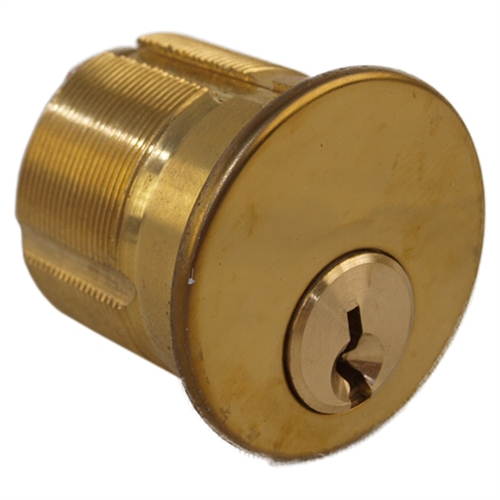 Maxtech B1KW2-03 Polished Brass US3 Solid Brass Replacement 1" Mortise Cylinder Lock With Kwikset KW1 Keyway