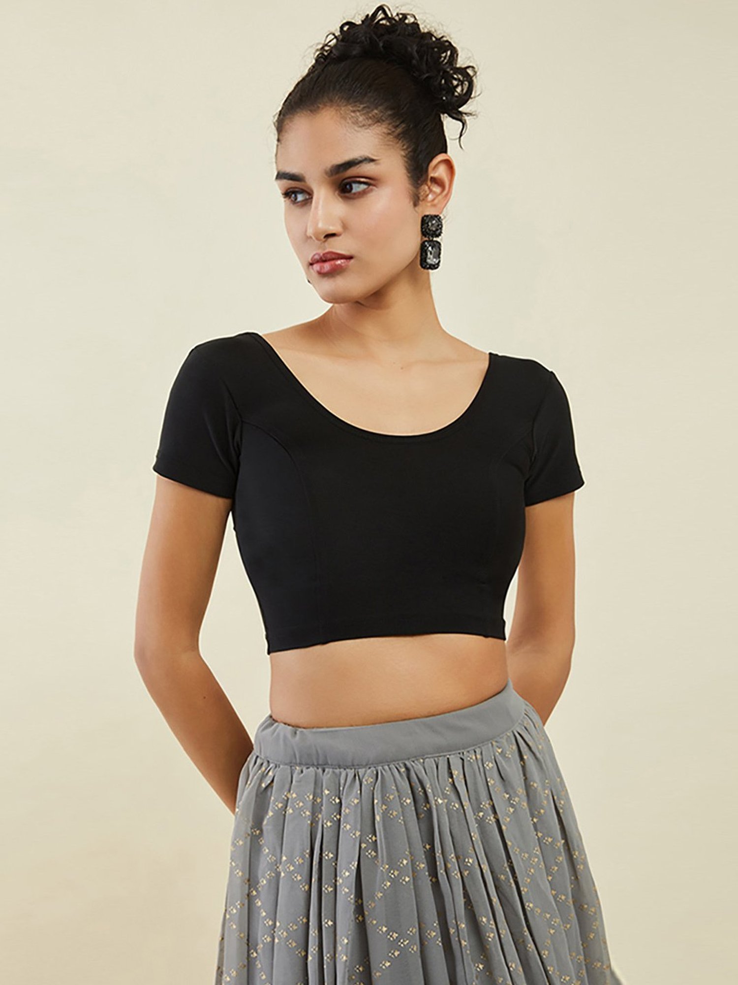 Soch Black Half Sleeve Blouse