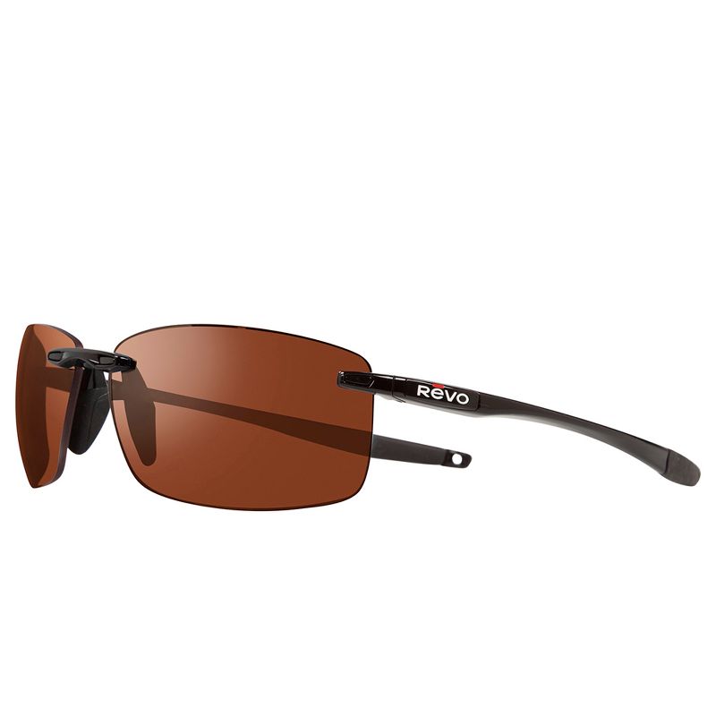 Revo Descend N RE 4059 01 GO Unisex Rectangle Polarized Sunglasses Black 64mm