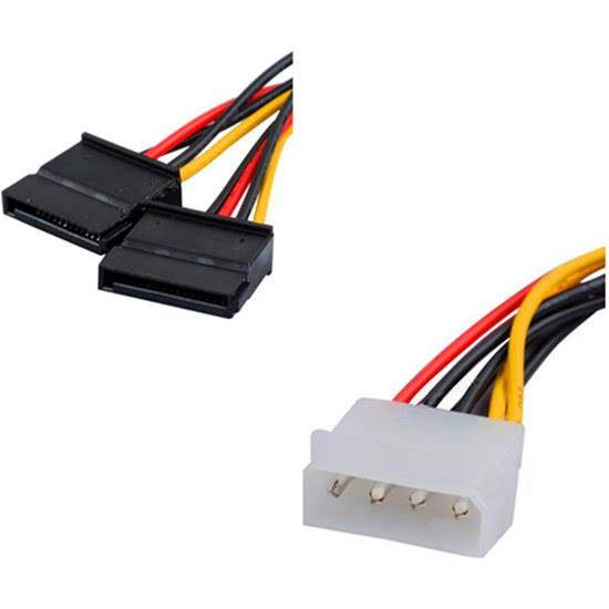 axGear Dual SATA 4 Pin Female to IDE Male Y Splitter HDD Power Adapter Cable