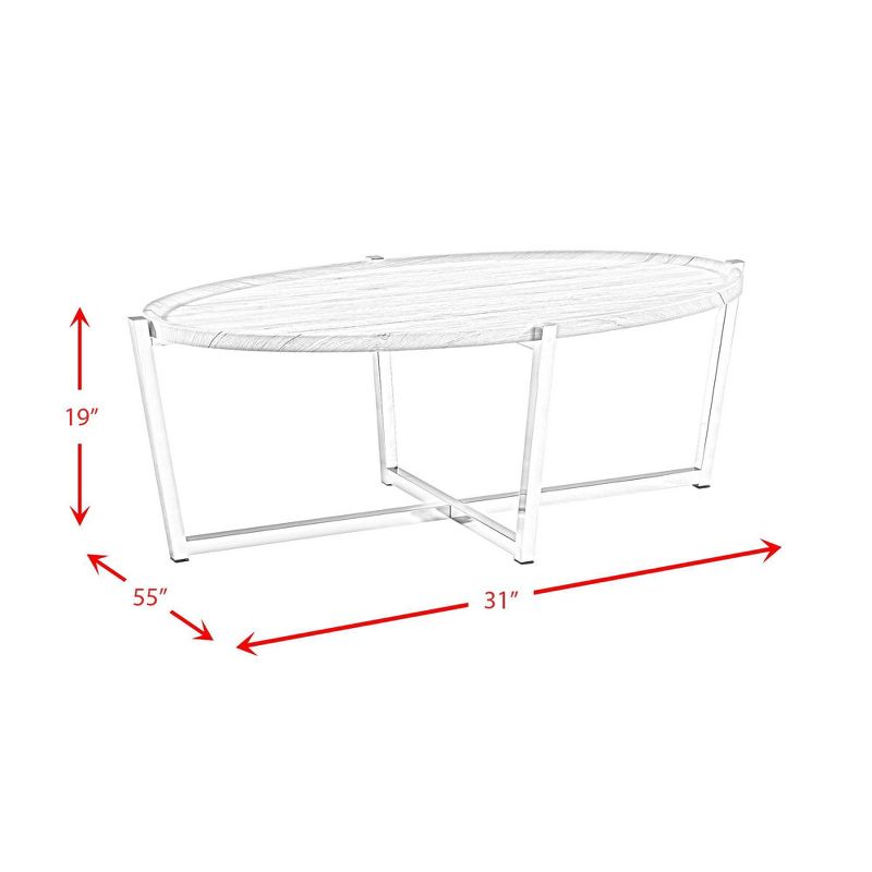 3pc Niko Occasional Table Set Natural/Chrome - Picket House Furnishings