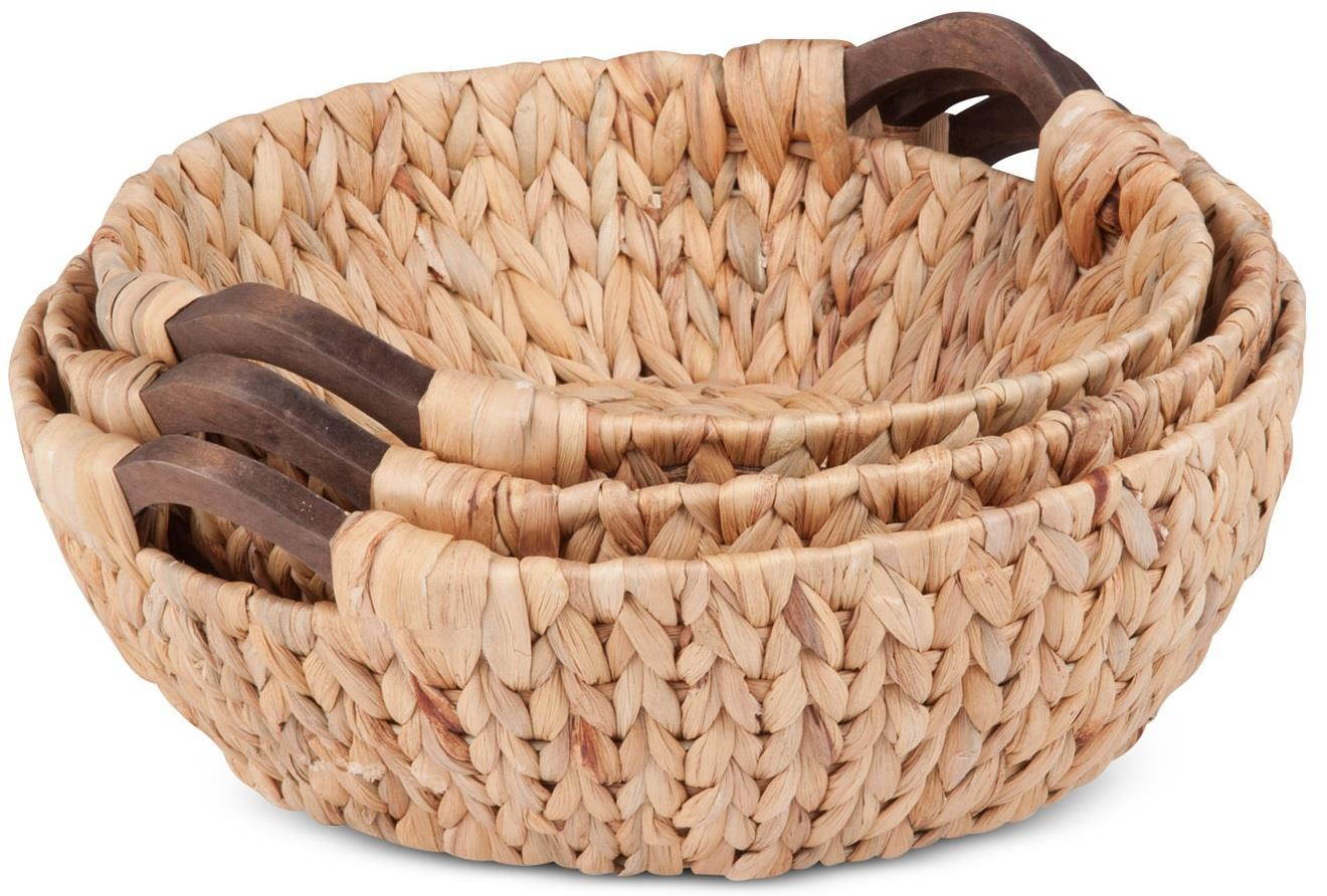 Honey Can Do 3Pc Round Natural Baskets