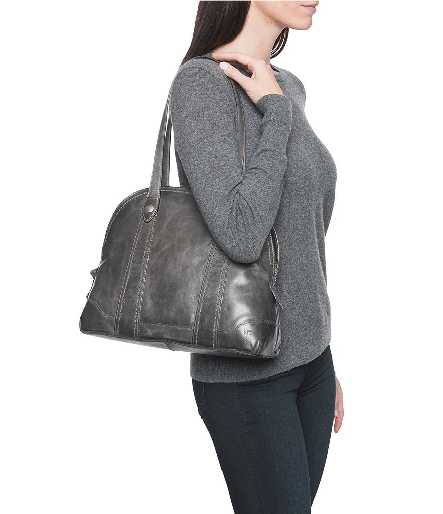 Frye Melissa Zip Domed Leather Satchel Bag