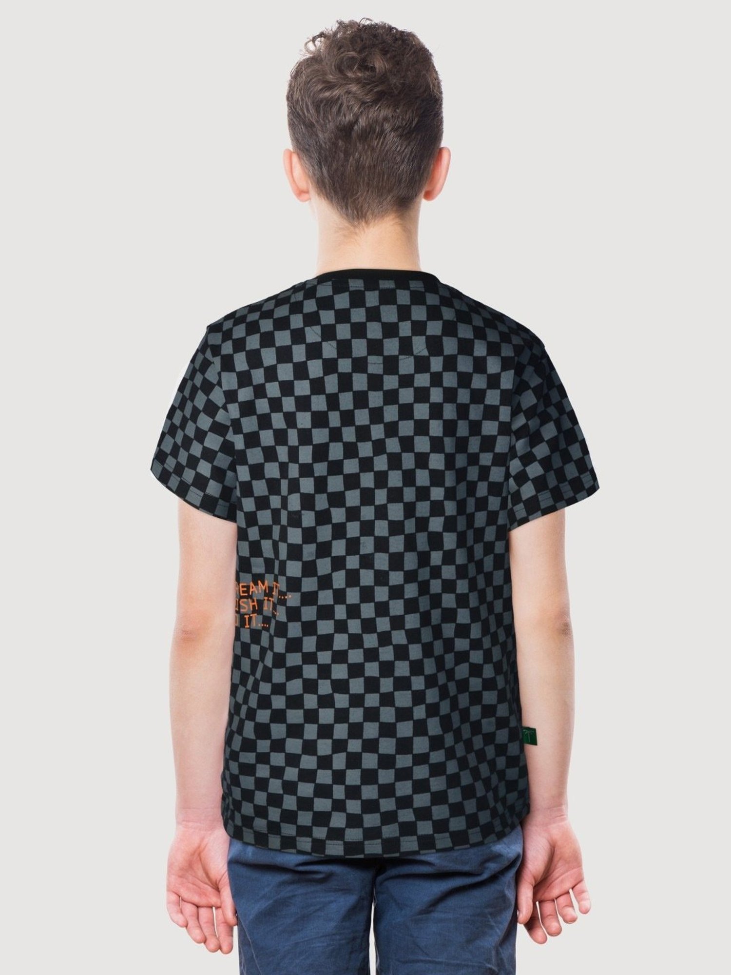 Palm Tree Kids Black Cotton Printed T-Shirt