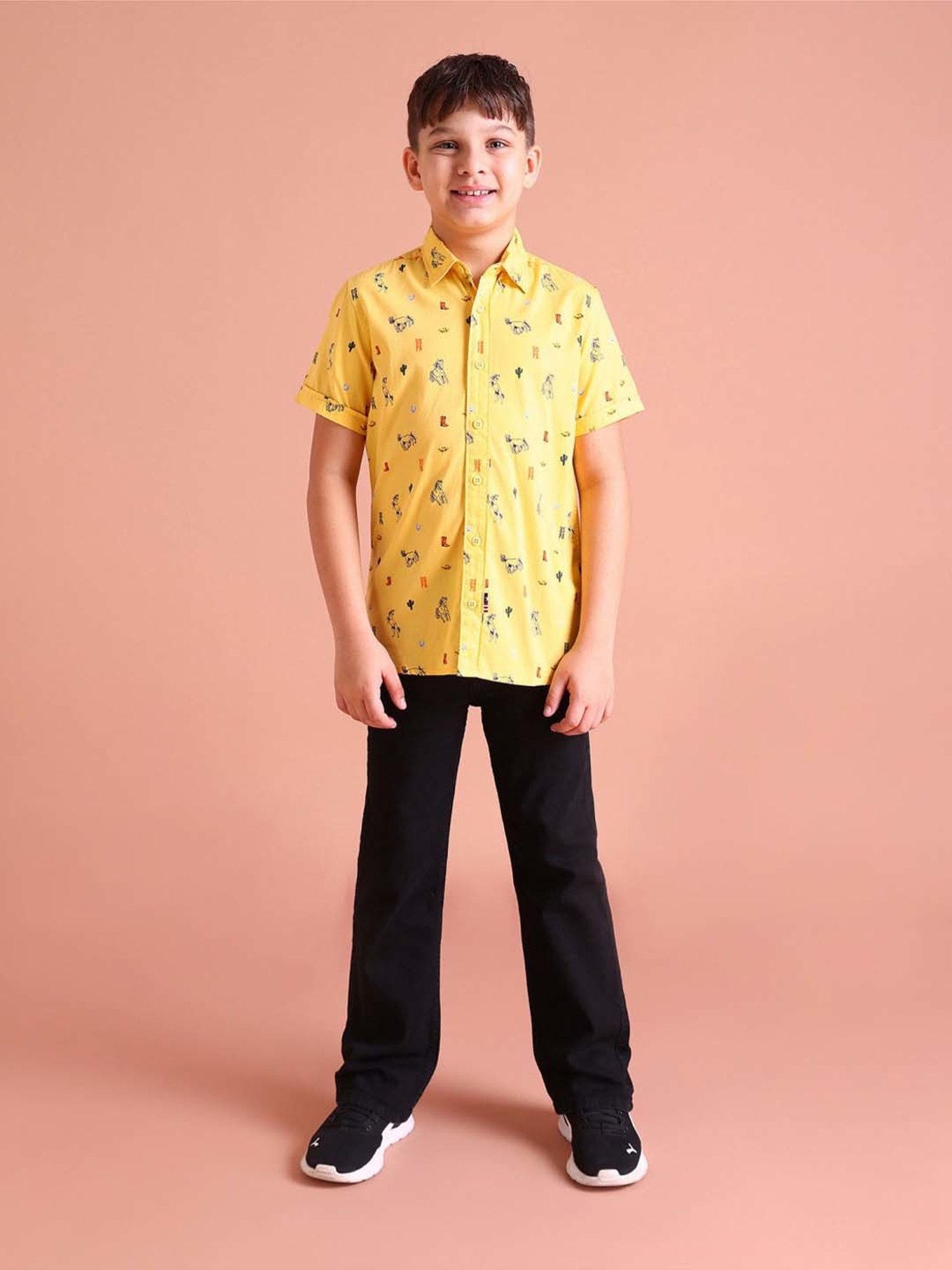 U.S. Polo Assn. Kids Yellow Printed Shirt