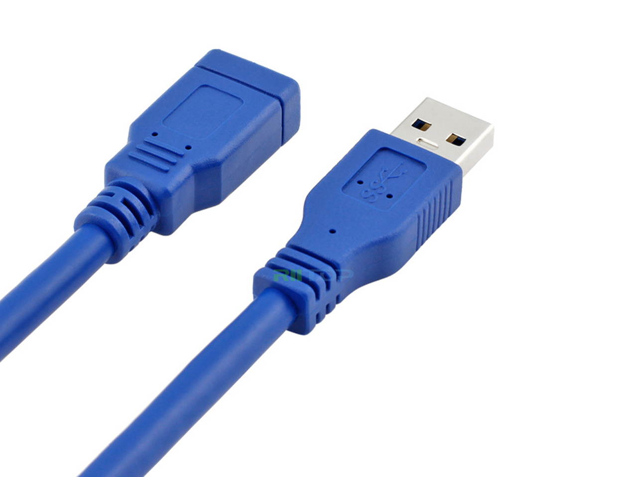 RIITOP Short USB 3.0 Extension Cable Type A Male to Female 1 Ft Feet in Blue (2Pack) Super Speed 5Gpbs