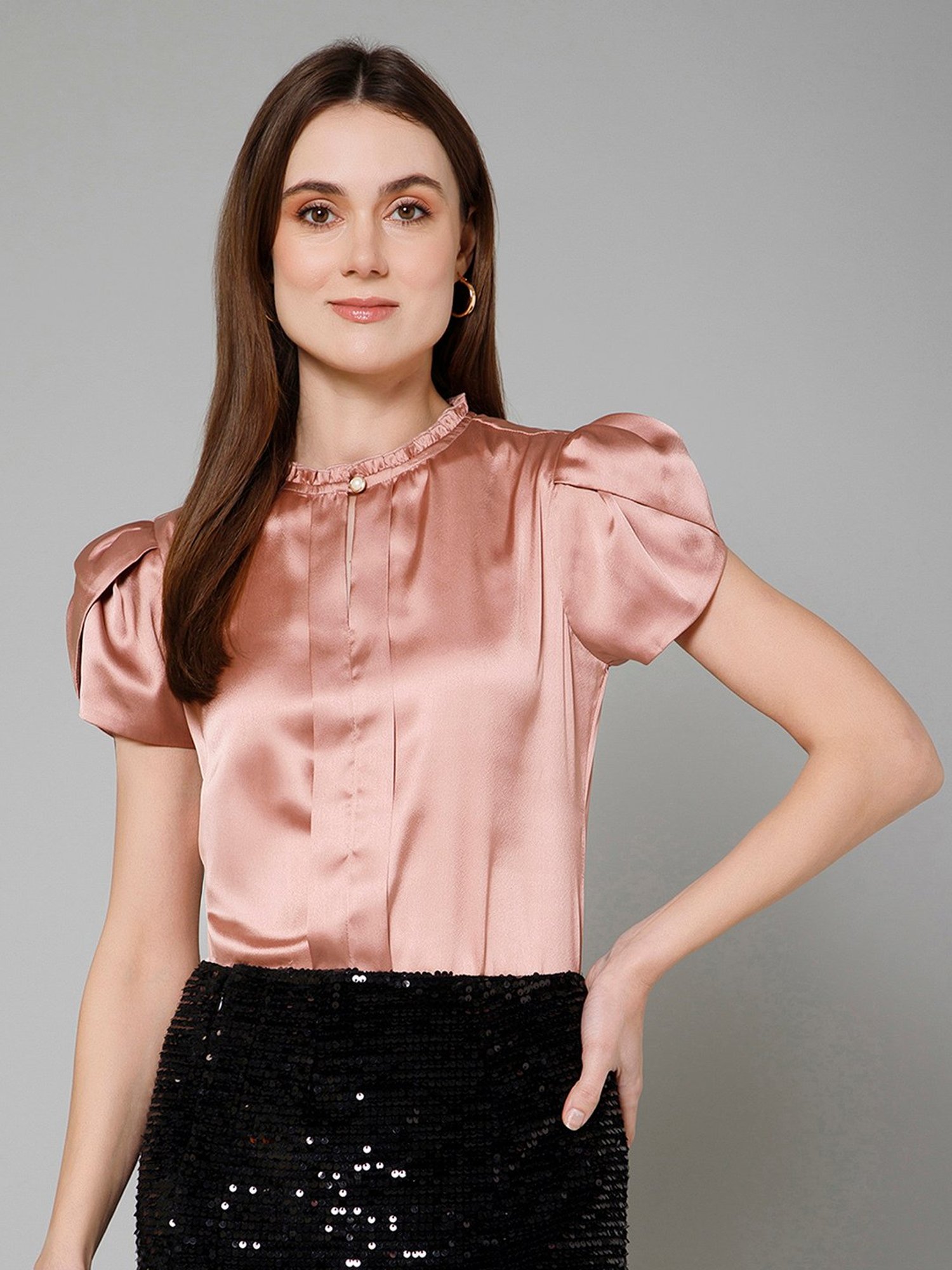 PURYS Pink Regular Fit Top