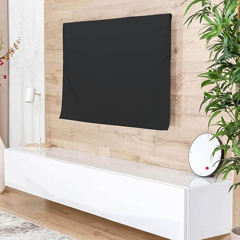 55 inch TV Cover Indoor Screen Protector for Flat Screen TV Clean Dust Cover Enclosure for Flatscreen Television Smart TVs Cloth Fabric Cover Size 50 x 31 inch Made in USA Black