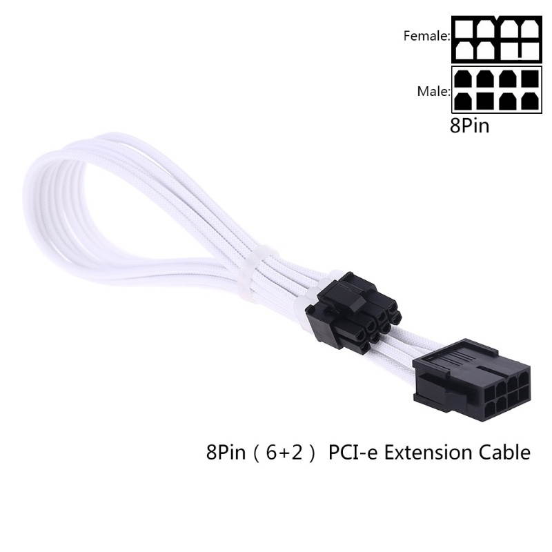 Sleeve Extension Power Supply Cable 24-pin A TX/EPS/8-pin PCI-E GPU/8pin CPU/6-pin PCIE/4-Pin CPU Cable with Combs 18 AWG